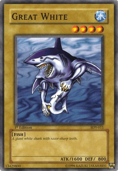 1st Edition, Common, Fish, Normal Monster, Starter Deck: Yugi, Unlimited, Water Great White [SDY-011] Common - Trading Card World