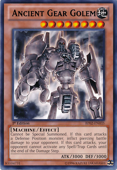 1st Edition, Battle Pack 2: War of the Giants, Earth, Effect Monster, Machine, Mosaic Rare, Unlimited Ancient Gear Golem [BP02-EN035] Mosaic Rare - Trading Card World