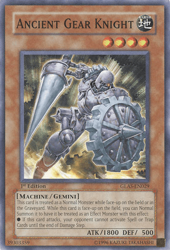1st Edition, Common, Earth, Gemini Monster, Gladiator's Assault, Machine, Unlimited Ancient Gear Knight [GLAS-EN029] Common - Trading Card World