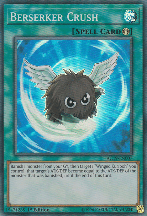 1st Edition, Advent Calendar 2019, Quick Play Spell, Spell, Super Rare Berserker Crush [AC19-EN007] Super Rare - Trading Card World