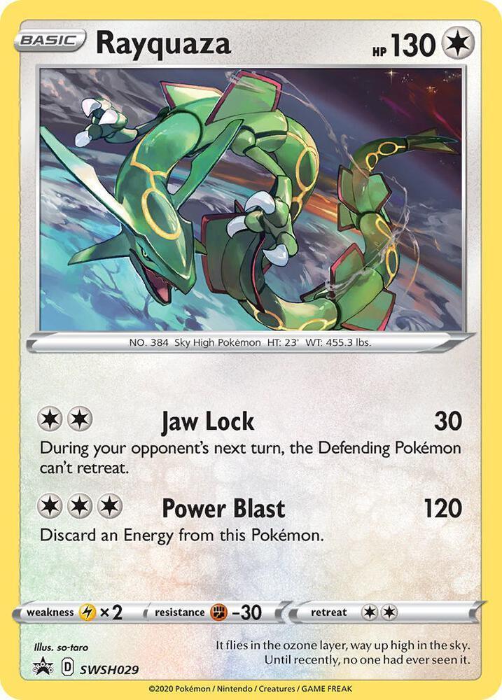 Black Star Promo, Miscellaneous Cards Rayquaza (SWSH029) (Cosmos Holo) [Miscellaneous Cards] - Trading Card World