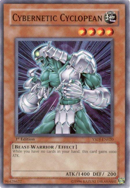 1st Edition, Beast-Warrior, Common, Earth, Effect Monster, Starter Deck: Jaden Yuki, Unlimited Cybernetic Cyclopean [YSDJ-EN020] Common - Trading Card World