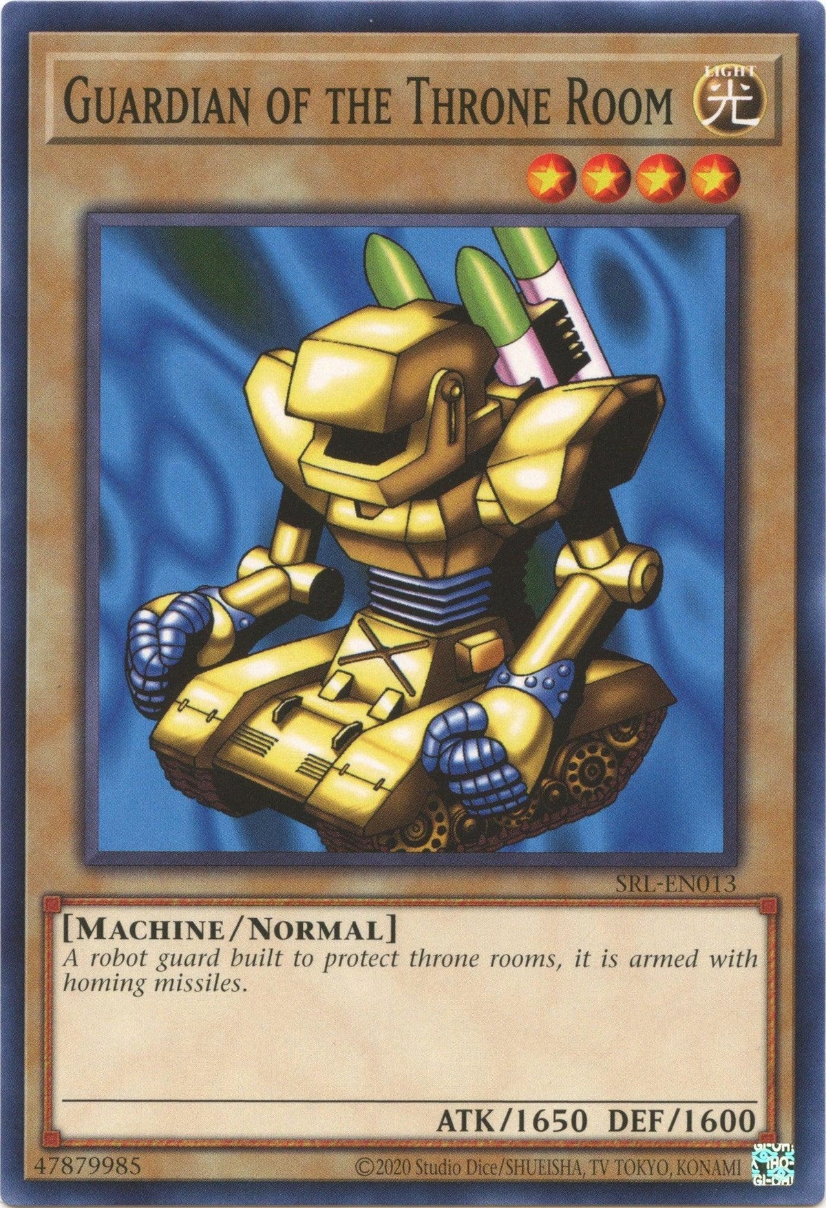 Common, Light, Machine, Normal Monster, Spell Ruler (25th Anniversary Edition), Unlimited Guardian of the Throne Room (25th Anniversary) [SRL-EN013] Common - Trading Card World