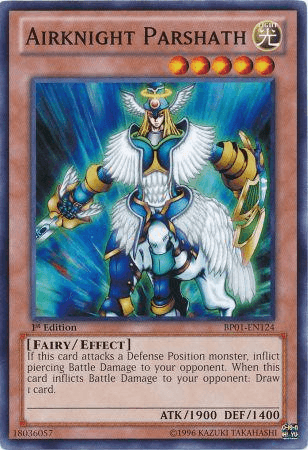 1st Edition, Battle Pack: Epic Dawn, Common, Effect Monster, Fairy, Light, Unlimited Airknight Parshath [BP01-EN124] Common - Trading Card World