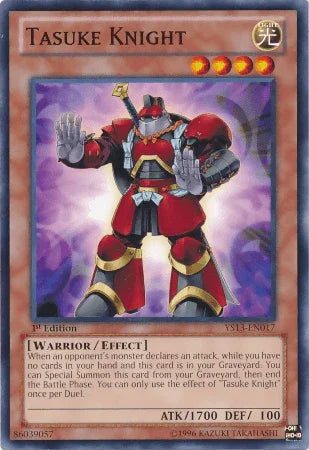 1st Edition, Common, Effect Monster, Light, Super Starter: V for Victory, Warrior Tasuke Knight [YS13-EN017] Common - Trading Card World