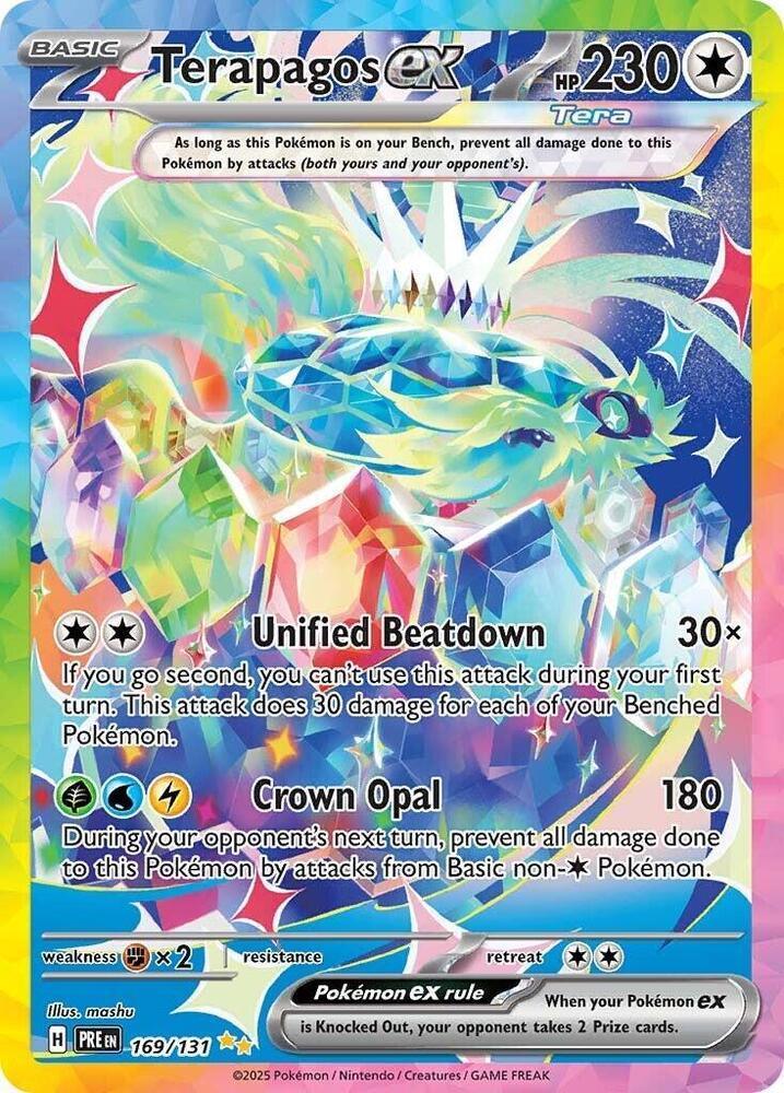 169, Colorless, Fighting [x2], Holofoil, Scarlet & Violet: Prismatic Evolutions, Special Illustration Rare Terapagos ex (169/131) [Scarlet & Violet: Prismatic Evolutions] - Trading Card World
