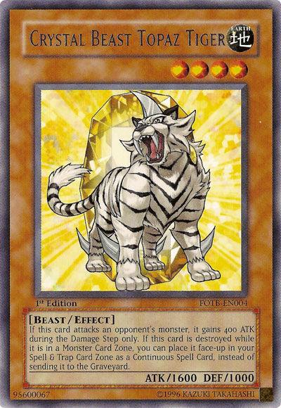 1st Edition, Beast, Earth, Effect Monster, Force of the Breaker, Rare, Unlimited Crystal Beast Topaz Tiger [FOTB-EN004] Rare - Trading Card World