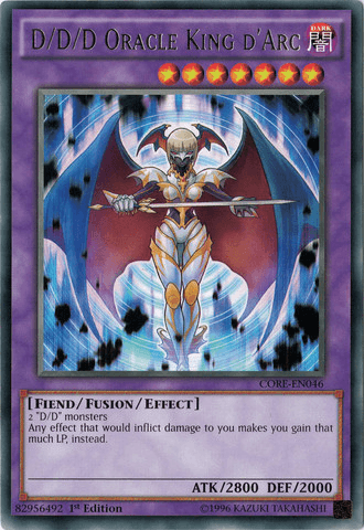 1st Edition, Clash of Rebellions, Dark, Fiend, Fusion/Effect Monster, Rare, Unlimited D/D/D Oracle King d'Arc [CORE-EN046] Rare - Trading Card World