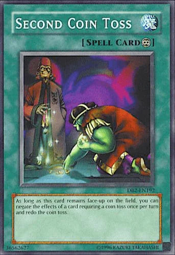 Common, Continuous Spell, Dark Beginning 2, Spell, Unlimited Second Coin Toss [DB2-EN192] Common - Trading Card World
