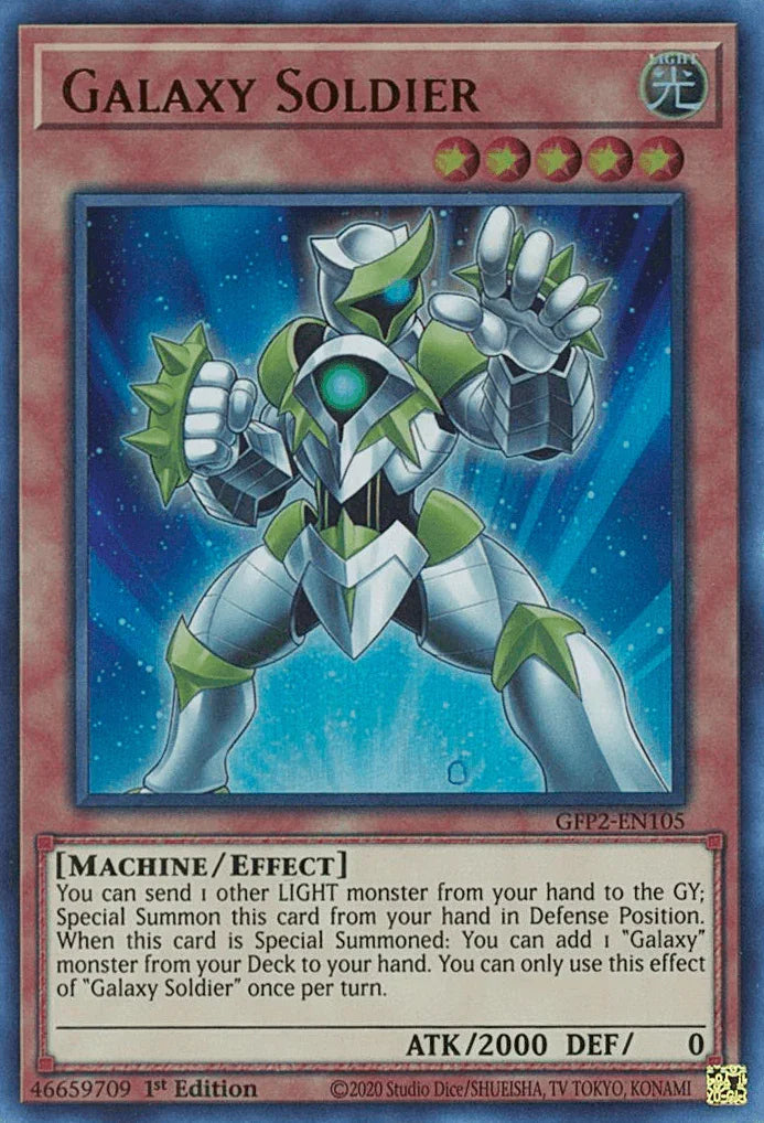 1st Edition, Effect Monster, Ghosts From the Past: The 2nd Haunting, Light, Machine, Ultra Rare Galaxy Soldier [GFP2-EN105] Ultra Rare - Trading Card World