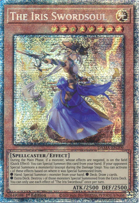 1st Edition, Dawn of Majesty, Effect Monster, Light, Spellcaster, Starlight Rare The Iris Swordsoul [DAMA-EN009] Starlight Rare - Trading Card World