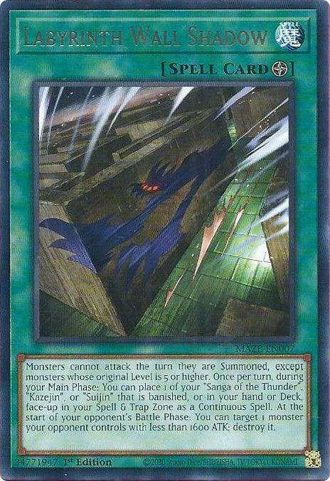 1st Edition, Field Spell, Maze of Memories, Rare, Spell Labyrinth Wall Shadow [MAZE-EN007] Rare - Trading Card World