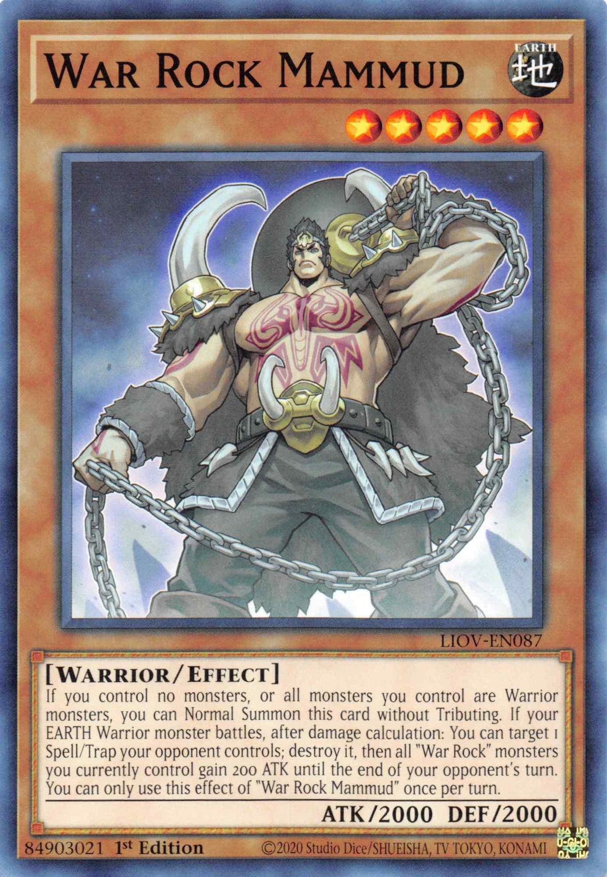 1st Edition, Common, Earth, Effect Monster, Lightning Overdrive, Warrior War Rock Mammud [LIOV-EN087] Common - Trading Card World