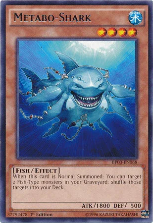 1st Edition, Battle Pack 3: Monster League, Effect Monster, Fish, Rare, Water Metabo-Shark [BP03-EN068] Rare - Trading Card World