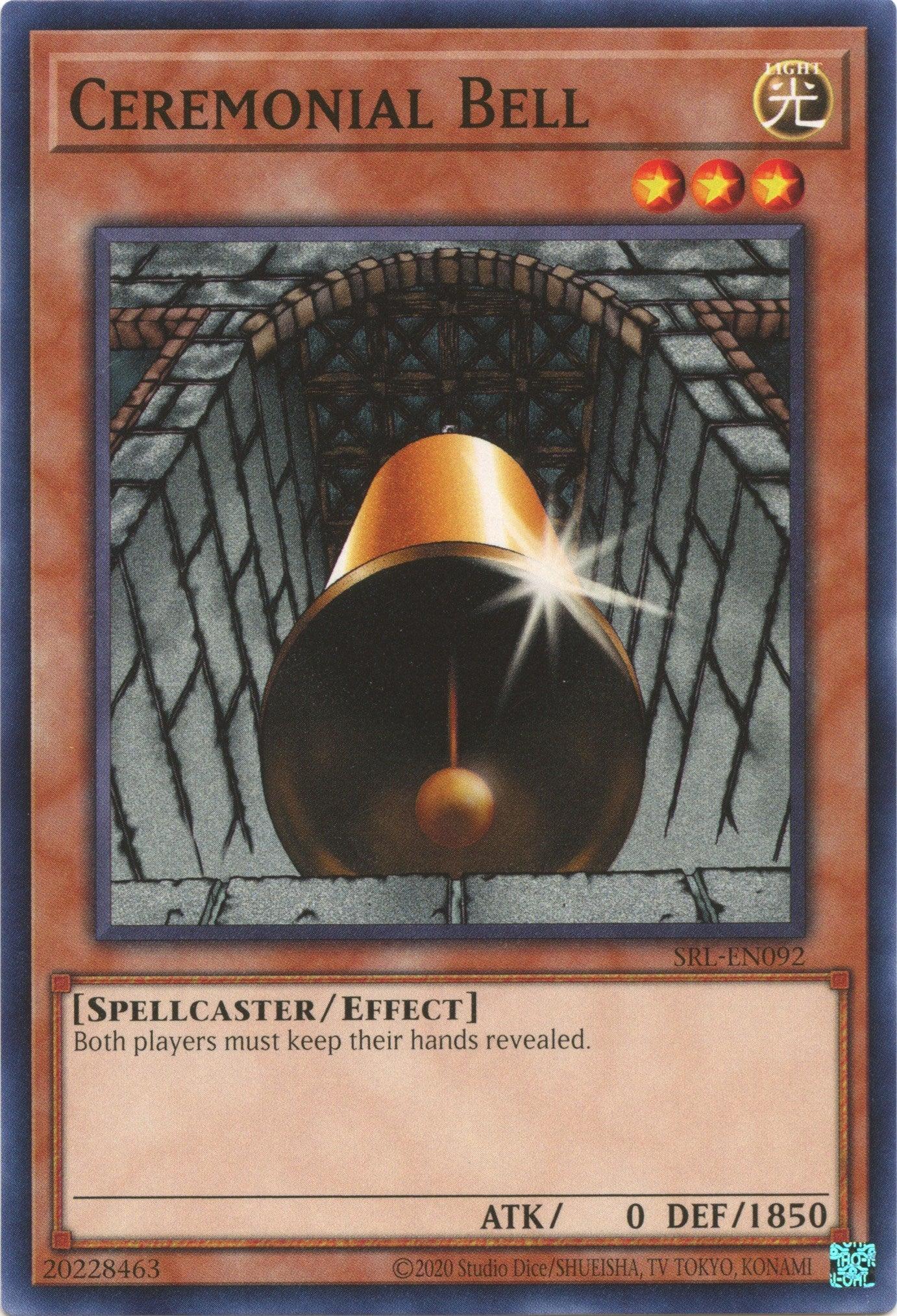 Common, Effect Monster, Light, Spell Ruler (25th Anniversary Edition), Spellcaster, Unlimited Ceremonial Bell (25th Anniversary) [SRL-EN092] Common - Trading Card World