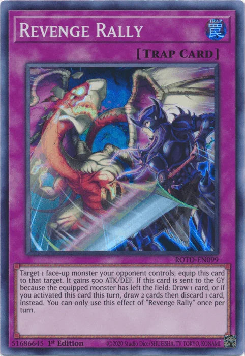1st Edition, Normal Trap, Rise of the Duelist, Super Rare, Trap Revenge Rally [ROTD-EN099] Super Rare - Trading Card World