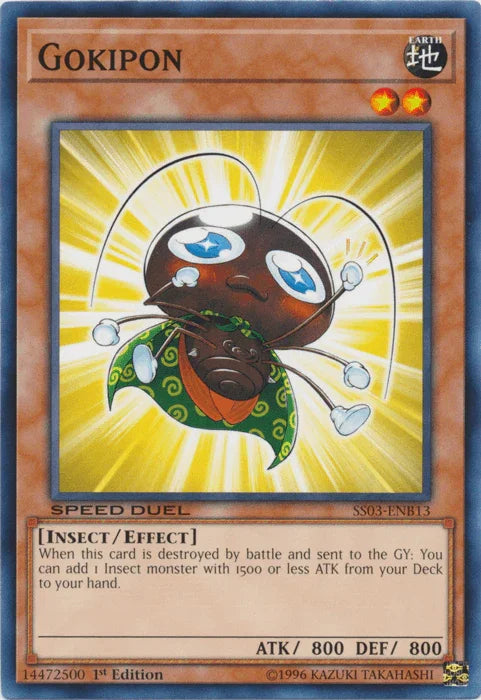 1st Edition, Common, Earth, Effect Monster, Insect, Speed Duel: Ultimate Predators Gokipon [SS03-ENB13] Common - Trading Card World