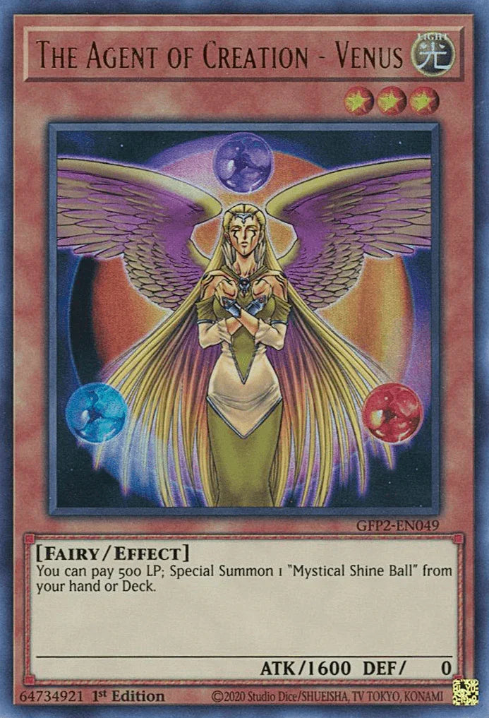 1st Edition, Effect Monster, Fairy, Ghosts From the Past: The 2nd Haunting, Light, Ultra Rare The Agent of Creation - Venus [GFP2-EN049] Ultra Rare - Trading Card World