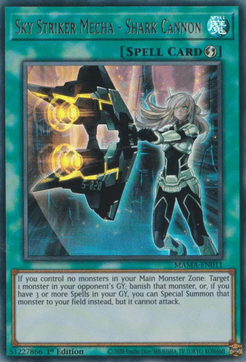 1st Edition, Magnificent Mavens, Quick-Play Spell, Spell, Ultra Rare Sky Striker Mecha - Shark Cannon [MAMA-EN011] Ultra Rare - Trading Card World