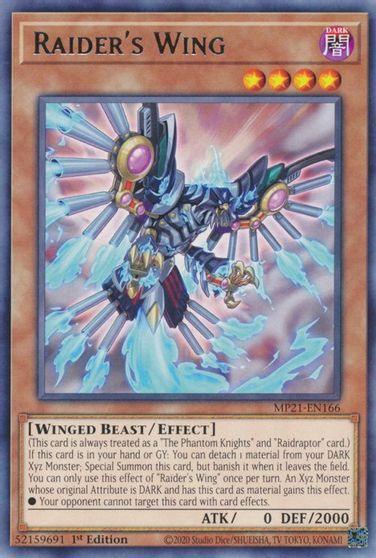 1st Edition, 2021 Tin of Ancient Battles, Dark, Effect Monster, Rare, Winged Beast Raider's Wing [MP21-EN166] Rare - Trading Card World