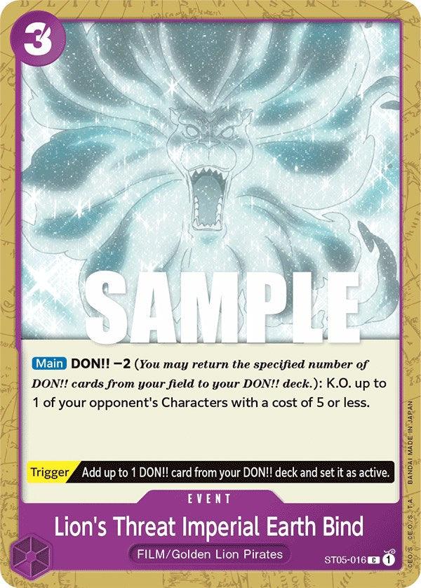 Common, Event, Film, Golden Lion Pirates, Starter Deck: Film Edition, Starter Decks Lion's Threat Imperial Earth Bind [Starter Deck: Film Edition] - Trading Card World