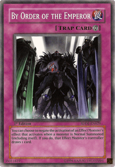 1st Edition, Common, Continuous Trap, Structure Deck: The Dark Emperor, Trap, Unlimited By Order of the Emperor [SDDE-EN029] Common - Trading Card World