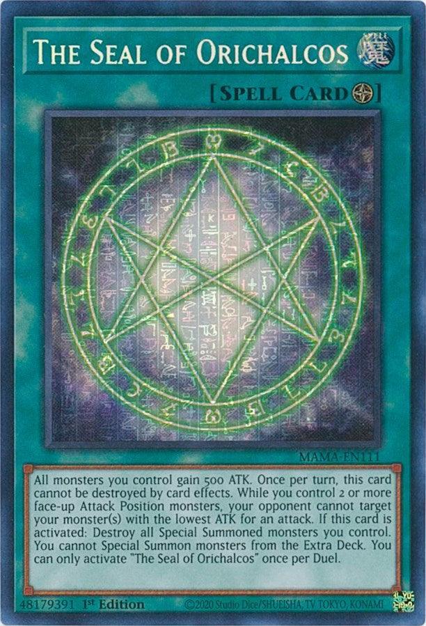 1st Edition, Field Spell, Magnificent Mavens, Secret Pharaoh's Rare, Spell The Seal of Orichalcos [MAMA-EN111] Secret Pharaoh's Rare - Trading Card World
