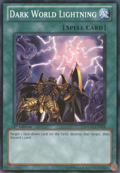 1st Edition, Common, Normal Spell, Spell, Structure Deck: Gates of the Underworld, Unlimited Dark World Lightning [SDGU-EN024] Common - Trading Card World