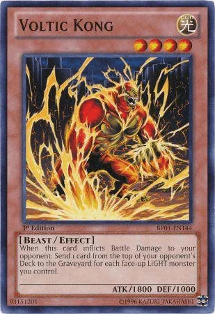 1st Edition, Battle Pack: Epic Dawn, Beast, Common, Effect Monster, Light, Unlimited Voltic Kong [BP01-EN144] Common - Trading Card World