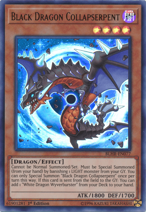 1st Edition, Battles of Legend: Hero's Revenge, Dark, Dragon, Effect Monster, Ultra Rare Black Dragon Collapserpent [BLHR-EN077] Ultra Rare - Trading Card World