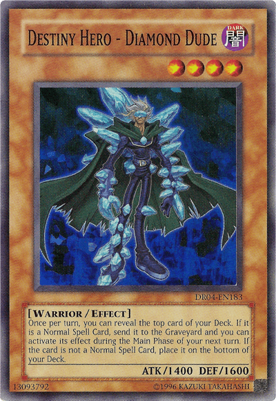Dark, Dark Revelation Volume 4, Effect Monster, Super Rare, Unlimited, Warrior Destiny HERO - Diamond Dude [DR04-EN183] Super Rare - Trading Card World