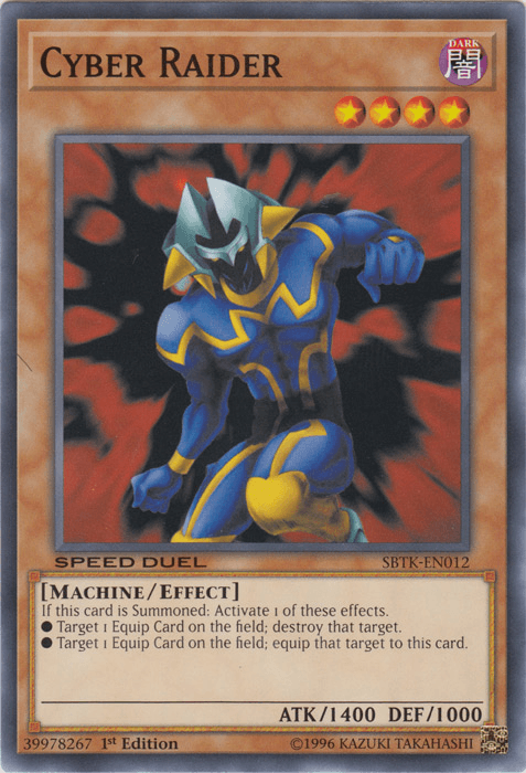 1st Edition, Common, Dark, Effect Monster, Machine, Speed Duel: Trials of the Kingdom Cyber Raider [SBTK-EN012] Common - Trading Card World