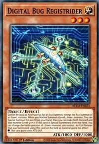 1st Edition, Blazing Vortex, Common, Effect Monster, Insect, Light Digital Bug Registrider [BLVO-EN023] Common - Trading Card World