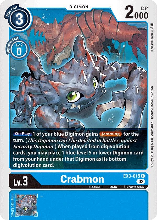 Blue, Common, Crustacean, Data, Digimon, Draconic Roar, EX3-015, Rookie Crabmon [EX3-015] [Draconic Roar] - Trading Card World