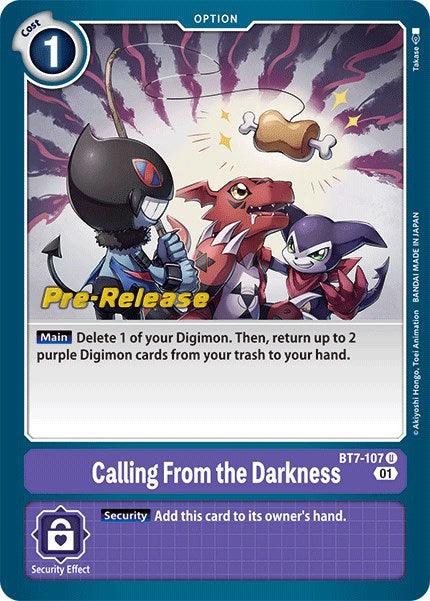 BT7-107, Next Adventure Pre-Release Cards, Option, Purple, Uncommon Calling From the Darkness [BT7-107] [Next Adventure Pre-Release Cards] - Trading Card World