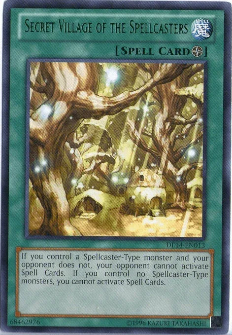 Duelist League Promo, Field Spell, Rare, Spell, Unlimited Secret Village of the Spellcasters (Green) [DL14-EN013] Rare - Trading Card World