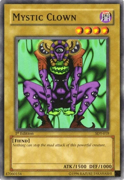 1st Edition, Common, Dark, Fiend, Normal Monster, Starter Deck: Yugi, Unlimited Mystic Clown [SDY-019] Common - Trading Card World