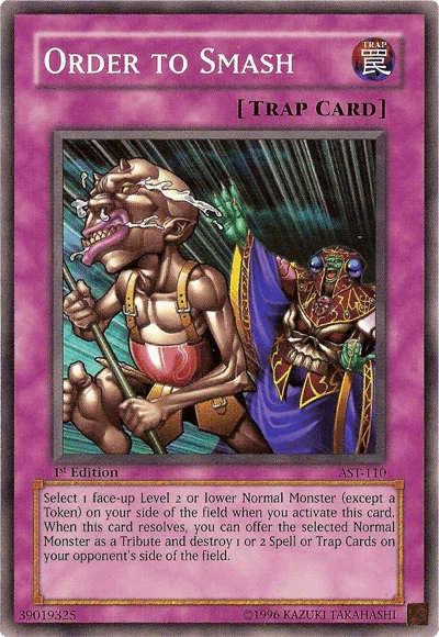 1st Edition, Ancient Sanctuary, Common, Normal Trap, Trap, Unlimited Order to Smash [AST-110] Common - Trading Card World