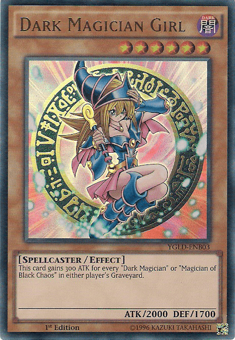 1st Edition, Dark, Effect Monster, King of Games: Yugi's Legendary Decks, Spellcaster, Ultra Rare, Unlimited Dark Magician Girl [YGLD-ENB03] Ultra Rare - Trading Card World