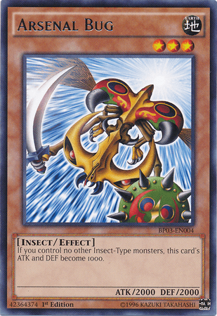 1st Edition, Battle Pack 3: Monster League, Earth, Effect Monster, Insect, Rare Arsenal Bug [BP03-EN004] Rare - Trading Card World