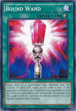 1st Edition, Battle Pack 3: Monster League, Common, Equip Spell, Spell Bound Wand [BP03-EN175] Common - Trading Card World