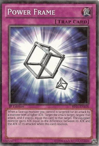 1st Edition, Battle Pack: Epic Dawn, Normal Trap, Starfoil Rare, Trap, Unlimited Power Frame [BP01-EN108] Starfoil Rare - Trading Card World