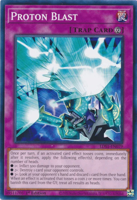 1st Edition, Common, Continuous Trap, Legendary Duelists: Season 1, Trap Proton Blast [LDS1-EN079] Common - Trading Card World