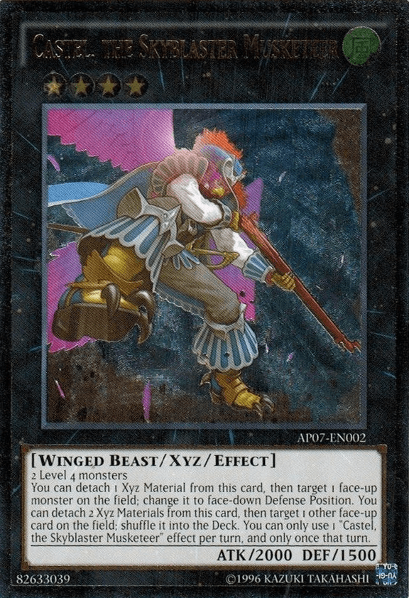 Astral Pack 7, Ultimate Rare, Unlimited, Wind, Winged Beast, Xyz/Effect Monster Castel, the Skyblaster Musketeer [AP07-EN002] Ultimate Rare - Trading Card World