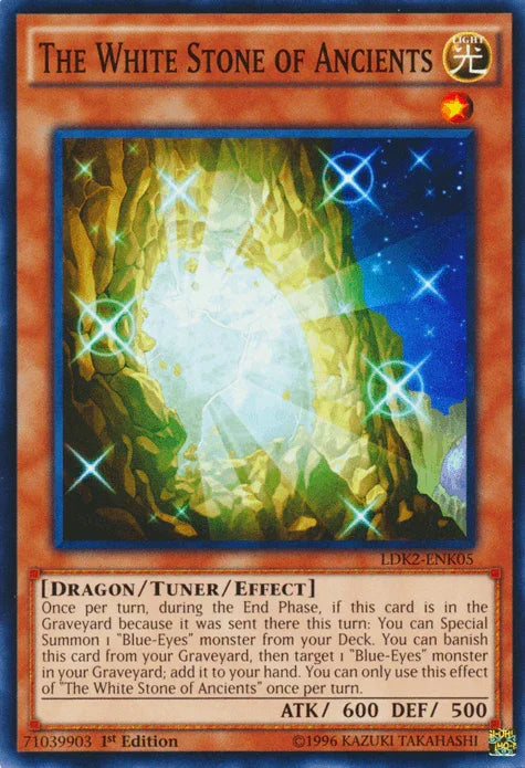 1st Edition, Common, Dragon, Legendary Decks II, Light, Tuner/Effect Monster, Unlimited The White Stone of Ancients [LDK2-ENK05] Common - Trading Card World