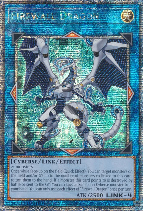Cyberse, Dueling Heroes Collectors Tin (25th Anniversary Edition), Light, Limited, Link/Effect Monster, Quarter Century Secret Rare Firewall Dragon [TN23-EN008] Quarter Century Secret Rare - Trading Card World