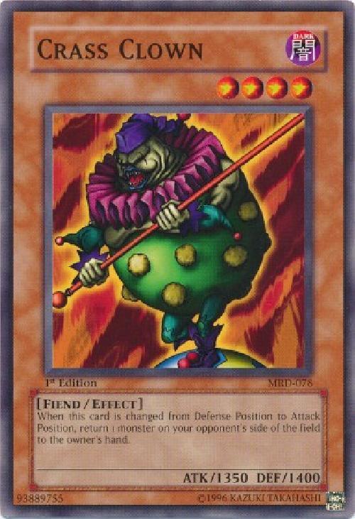 1st Edition, Common, Dark, Effect Monster, Fiend, Metal Raiders, Unlimited Crass Clown [MRD-078] Common - Trading Card World