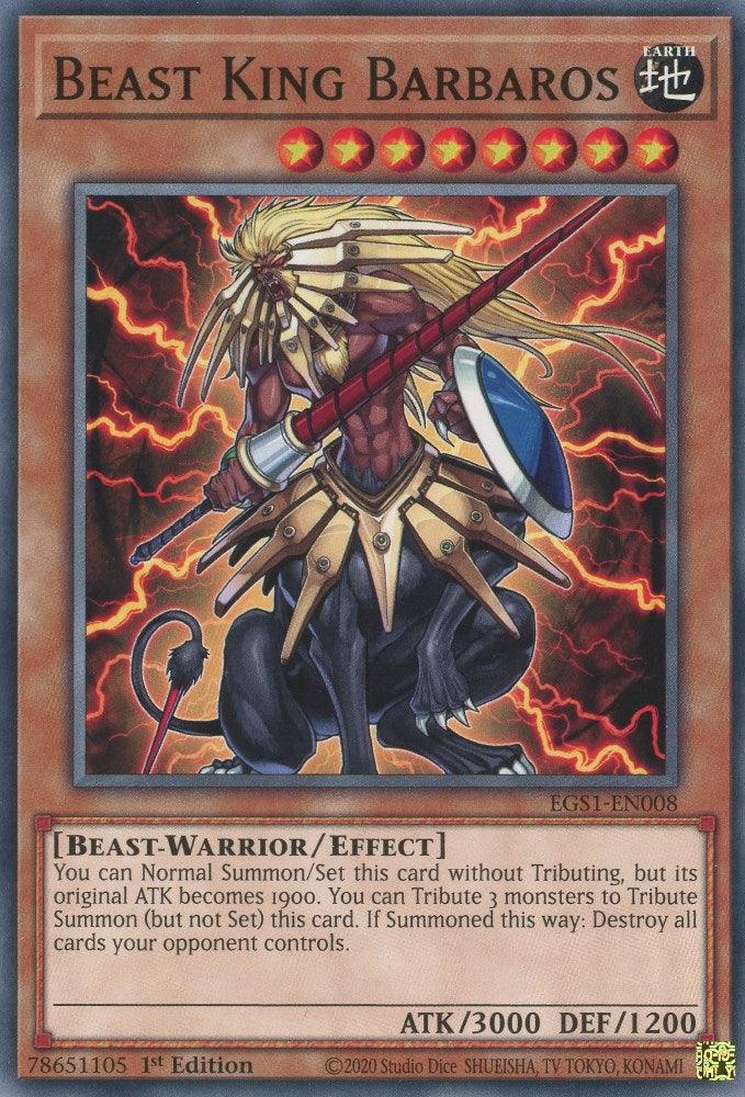Beast-Warrior, Common, Earth, Effect Monster, Egyptian God Deck: Slifer the Sky Dragon Unlimited, Unlimited Beast King Barbaros [EGS1-EN008] Common - Trading Card World