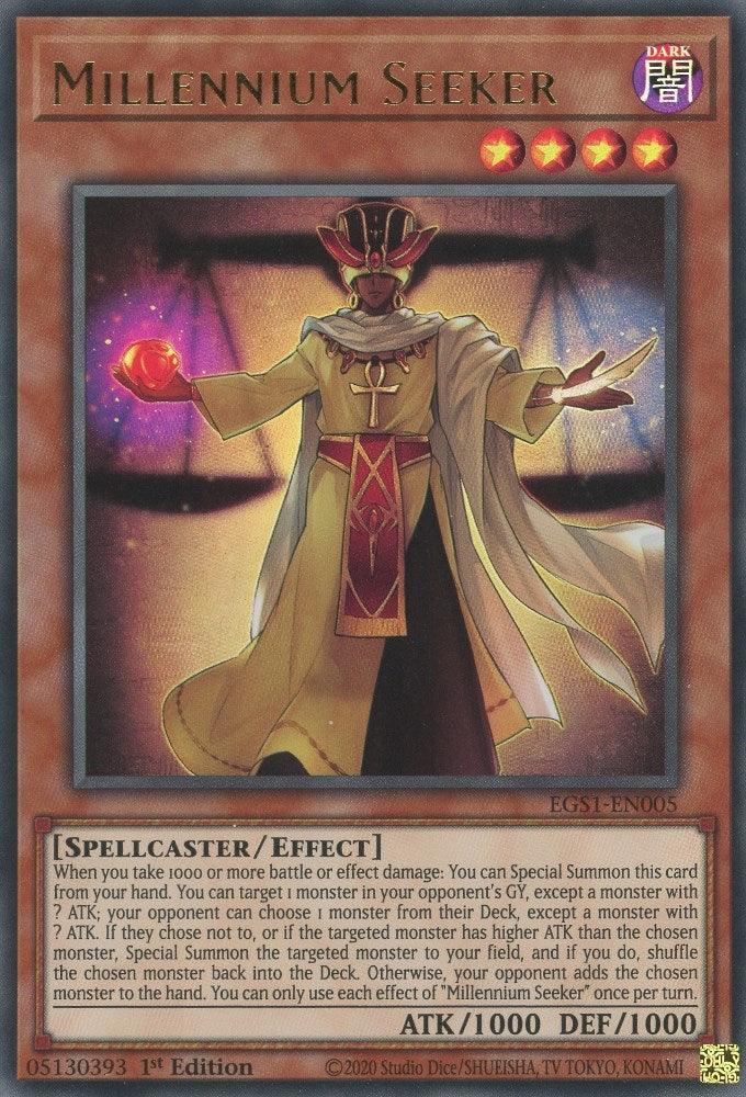 Dark, Effect Monster, Egyptian God Deck: Slifer the Sky Dragon Unlimited, Spellcaster, Ultra Rare, Unlimited Millennium Seeker [EGS1-EN005] Ultra Rare - Trading Card World