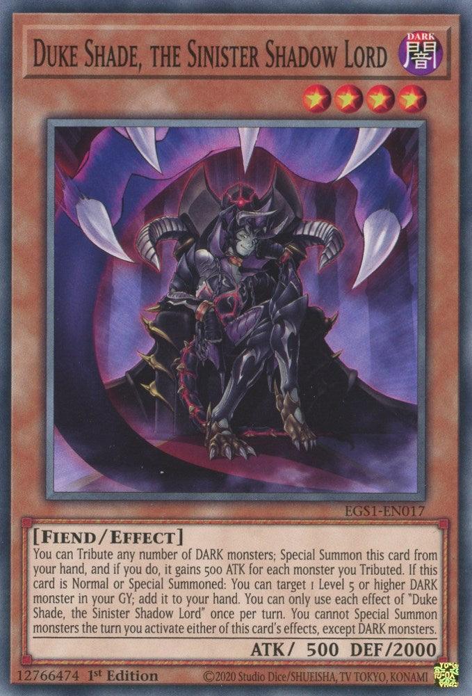 Common, Dark, Effect Monster, Egyptian God Deck: Slifer the Sky Dragon Unlimited, Fiend, Unlimited Duke Shade, the Sinister Shadow Lord [EGS1-EN017] Common - Trading Card World